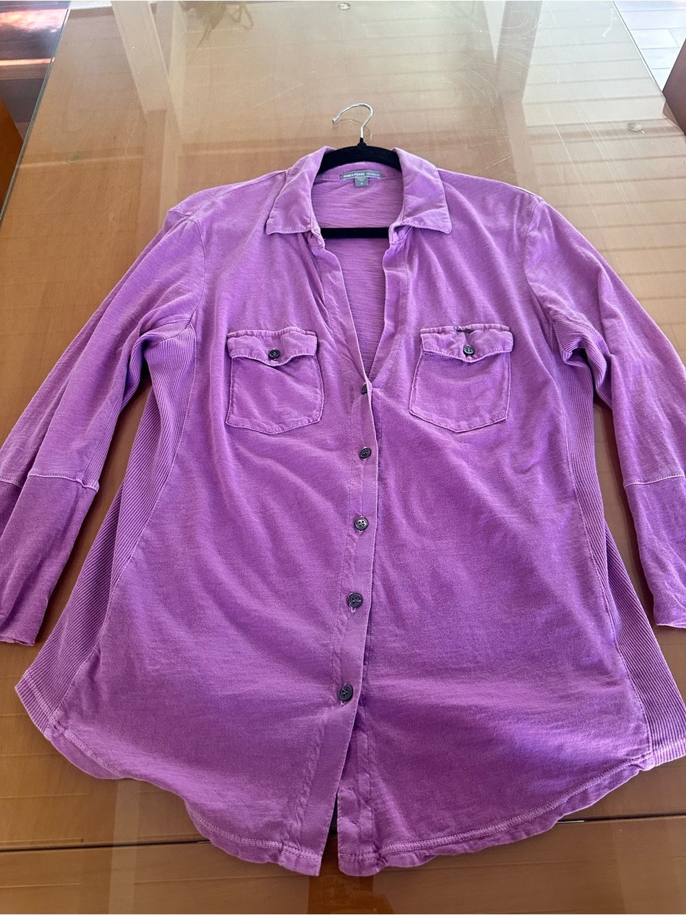 James Perse Lilac Lightweight Shirt Jacket